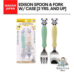 EDISON MAMA Spoon & Fork set with travel case [for 3yo. and up]