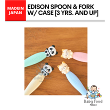 Load image into Gallery viewer, EDISON MAMA Spoon &amp; Fork set with travel case [for 3yo. and up]
