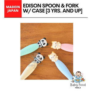 EDISON MAMA Spoon & Fork set with travel case [for 3yo. and up]